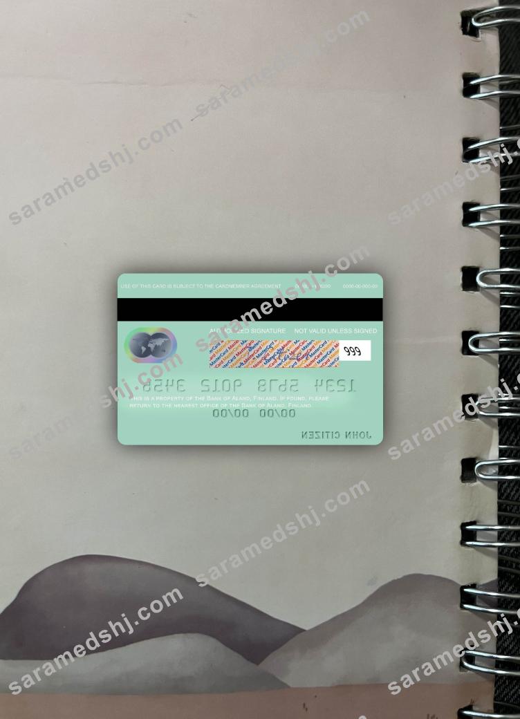 Finland Bank of Aland mastercard photolook back